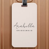 Bridesmaid | Modernes Minimalistisches Script Rosa Gepäckanhänger