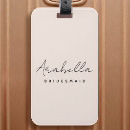 Bridesmaid | Modernes Minimalistisches Script Rosa Gepäckanhänger