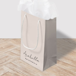 Bridesmaid Modernes Minimalistisches Script Rosa Kleine Geschenktüte