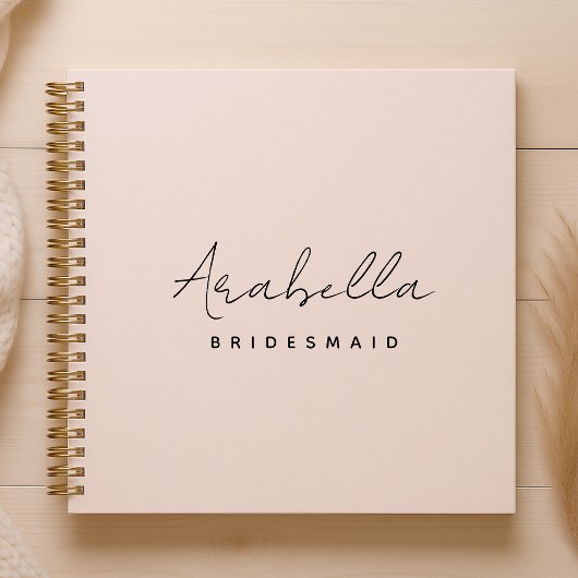Bridesmaid | Modernes Minimalistisches Script Rosa Notizblock