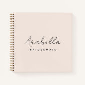 Bridesmaid | Modernes Minimalistisches Script Rosa Notizblock (Vorderseite)