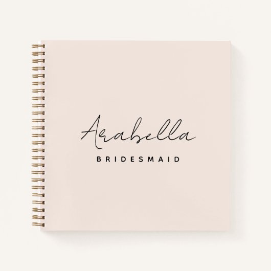 Bridesmaid | Modernes Minimalistisches Script Rosa Notizblock (Vorderseite)