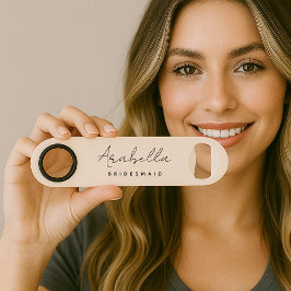 Bridesmaid | Modernes Minimalistisches Script Rosa Speed Flaschenöffner