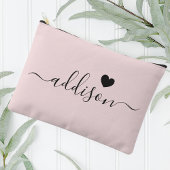 Bridesmaid Modernes Script Blush Pink Herz Zubehörtasche