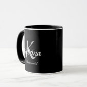 Bridesmaid Monogram Initial Black Individuelle Nam Tasse (Vorderseite Links)