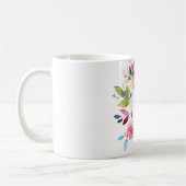 Bridesmaid Monogram Wasserfarbe Frühlingsblumen Kaffeetasse (Links)