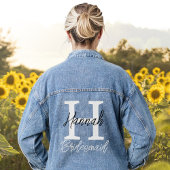 Bridesmaid Monogramm Initial und Name Personalisie Jeansjacke