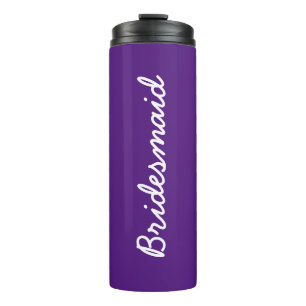 Bridesmaid Monogramme Hochzeiten Geschenk für Lila Thermosbecher