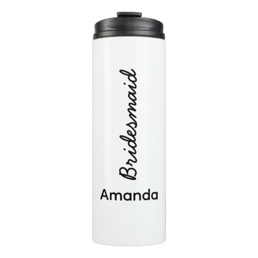 Bridesmaid Monogramme Name Wedding Gift Favor Thermosbecher (Vorderseite)