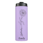 Bridesmaid Name Aster September Birth Blume Gesche Thermosbecher (Vorderseite)