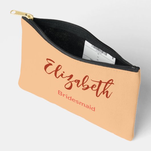 Bridesmaid Name Dankeschön Brautbräutigam Hochzeit Zubehörtasche (Offen)
