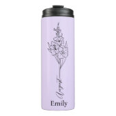 Bridesmaid Name Gladiolus August Birth Blume Gesch Thermosbecher (Vorderseite)