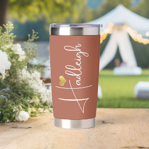 Bridesmaid Name Gold Herzstück Terracotta Thermobecher
