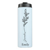 Bridesmaid Name Holly Dezember Birth Blume Geschen Thermosbecher (Vorderseite)