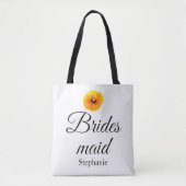 Bridesmaid Name Poppy Floral Abstrakt Hochzeit Coo Tasche (Vorderseite)