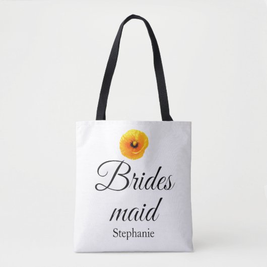 Bridesmaid Name Poppy Floral Abstrakt Hochzeit Coo Tasche (Vorderseite)