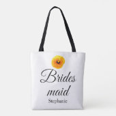 Bridesmaid Name Poppy Floral Abstrakt Hochzeit Coo Tasche (Rückseite)