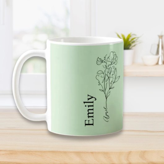 Bridesmaid Name Sweet Pea April Blume Kaffeetasse