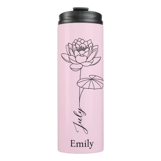 Bridesmaid Name Water Lily Juli Blume Thermosbecher (Vorderseite)