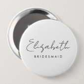 Bridesmaid Name Womens Elegante Vorlage Große Rund Button (Vorne & Hinten)