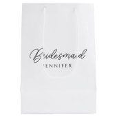 Bridesmaid-Namensvorlage wird benutzerdefinierbar Mittlere Geschenktüte (Rückseite)