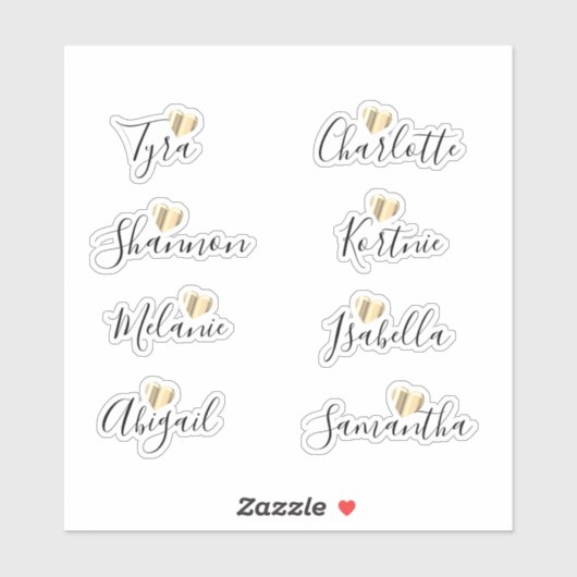 Bridesmaid Names Personalisiert Vinyl Aufkleber (Blatt)