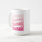 Bridesmaid niedlich Retrosa, personalisiert mit Na Kaffeetasse (Vorderseite Links)