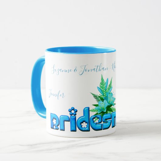 Bridesmaid Niedliche Personalisierte Hochzeit Tasse (Vorderseite Links)