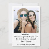 Bridesmaid oder Trauzeugin Vorschlag für ein lusti Einladung (Rückseite)