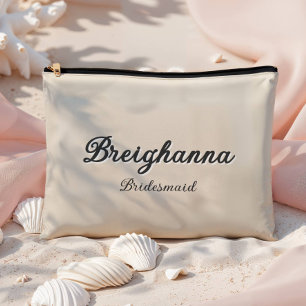 Bridesmaid Old Money Black + Beige Diamond Schachb Zubehörtasche