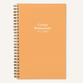 Bridesmaid Orange Typographic Notebook Notizblock