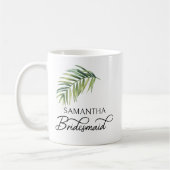 Bridesmaid Palm Leaf Brautparty Personalisiert Kaffeetasse (Links)