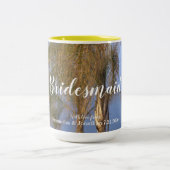 Bridesmaid Palm Trees Personalized Mugs Zweifarbige Tasse (Mittel)