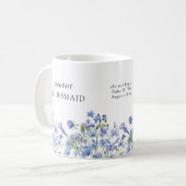 Bridesmaid Periwinkle Wildblume Elegante Kaffeetasse (Vorderseite Links)