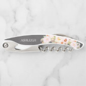 Bridesmaid Personalisiert Blush Peony Chalkboard Kellnermesser (Vorderseite)