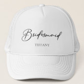 Bridesmaid Personalisiert Chic Minimalistische Hoc Truckerkappe (Vorderseite)