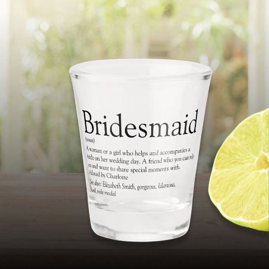 Bridesmaid Personalisiert Definition Favor Schnapsglas