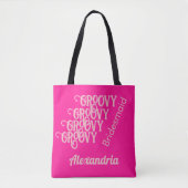 Bridesmaid Personalisiert Hot Pink Bachelorette Tasche (Vorderseite)