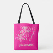 Bridesmaid Personalisiert Hot Pink Bachelorette Tasche (Rückseite)