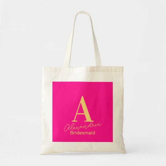 Bridesmaid Personalisiert Modern Monogram Tragetasche (Vorne)