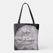 Bridesmaid Personalisiert Name Pale Pink Rose Blüt Tasche (Rückseite)