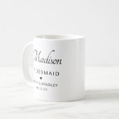 Bridesmaid Personalisiert Name Wedding Party Kaffeetasse (Vorderseite Links)