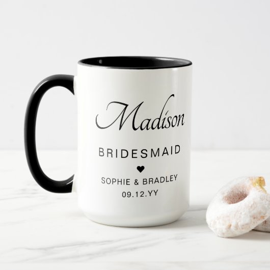 Bridesmaid Personalisiert Name Wedding Party Tasse (Mit Donut)