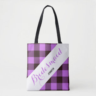 Bridesmaid Personalisierter Name Tartan Einfach Tasche