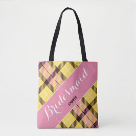 Bridesmaid Personalisierter Name Tartan Einfach Tasche