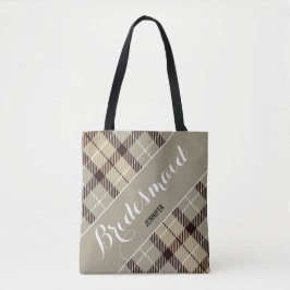 Bridesmaid Personalisierter Name Tartan Einfach Tasche