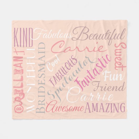 Bridesmaid Personalize Fabulous Attributes Fleecedecke (Vorderseite (Horizontal))