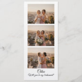 Bridesmaid Photo Strip 3 Photo Proposal Card Einladung (Vorderseite)