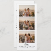 Bridesmaid Photo Strip 3 Photo Proposal Card Einladung (Vorne/Hinten)