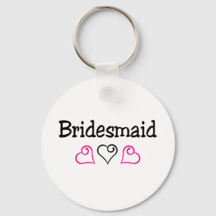 Bridesmaid Pink Black Hearts Schlüsselanhänger